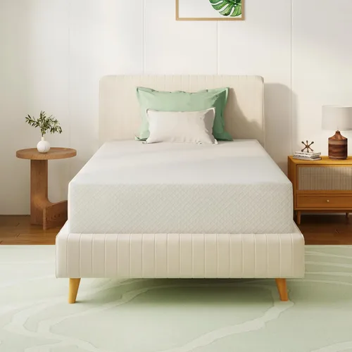 Miniatura 17 de Colchón de espuma viscoelástica de té verde de 8 pulgadas para un sueño fresco y alivio de presión, sin fibra de vidrio, funda extraíble lavable