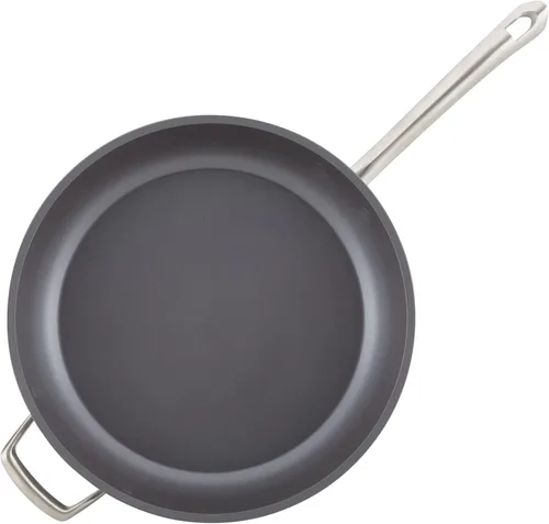 Miniatura 12 de Anolon Accolade Sartén de Freír Profunda Forjada Anodizada Dura Antiadherente / Sartén con Mango Auxiliar y Tapa, 12 Pulgadas - Gris Piedra Lunar