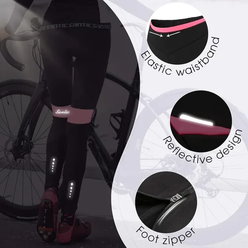 Miniatura 2 de Santic Winter Women's Cycling Pants 4D Padded Windproof Fleece Lined Bicycle Leggings