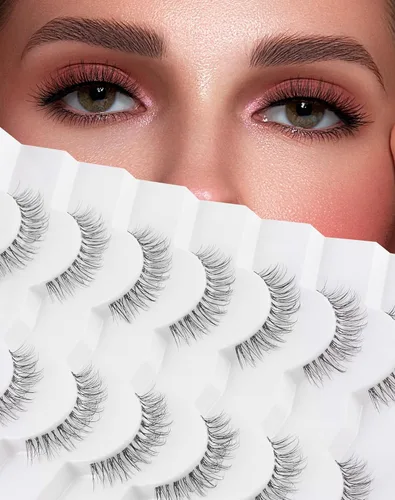 Miniatura 16 de Pestañas cortas de aspecto natural, pestañas postizas sutiles rizadas en C, pestañas postizas de volumen, pestañas de visón de 10mm, paquete