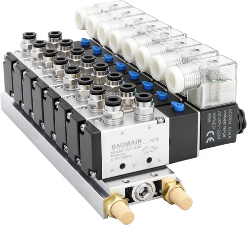 Miniatura 17 de Baomain 4V210-08 AC 220V 5/32" Quick Fitting 2 Posición 5 W Silenciador Base