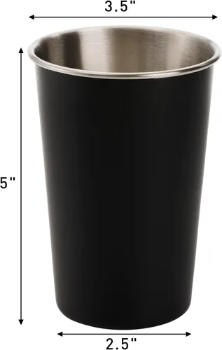 Miniatura 2 de Tosnail Paquete de 6 vasos de acero inoxidable de 16 onzas, vasos de metal irrompibles para niños, adultos