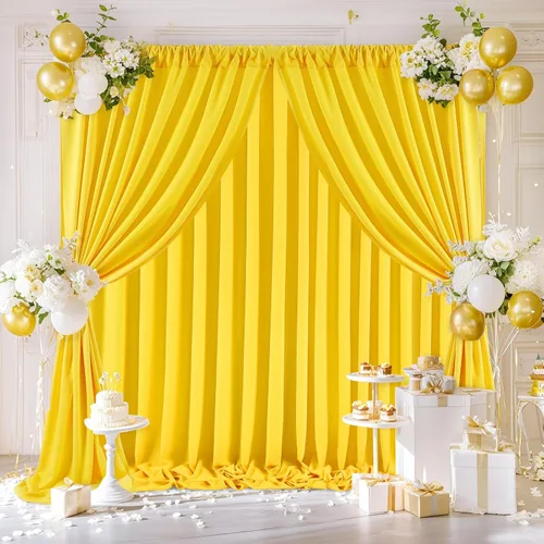 Miniatura 69 de Cortinas de Telón de Fondo Blanco de 2 Paneles 5 x 1,5 m de Poliéster, Telón de Fondo para Fotografía, Cortinas para Decoración de Fondo de Boda
