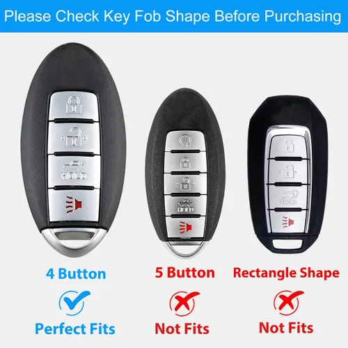 Miniatura 2 de OLLEN Funda para llavero de TPU de 4 botones con anillo sin tornillos, apta para Nissan Altima Sentra Maxima Murano Rogue Armada Pathfinder, funda