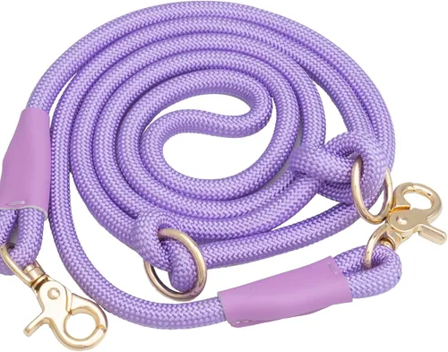 Miniatura 9 de Correa de perro manos libres de 7 pies, correa de cintura de cuerda de nailon para perros caminar correr Verde salvia