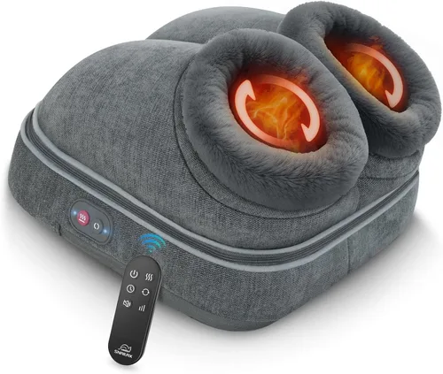Snailax Shiatsu - Masajeador de pies con calor, máquina eléctrica de masaje de pies para neuropatía, fascitis plantar, calentadores de pies para