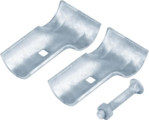 Miniatura 4 de Paquete de 8 abrazaderas de riel de extremo de 1-3/8 pulgadas x 1-3/8 pulgadas para valla de eslabones de cadena estructural Conectores de tubería