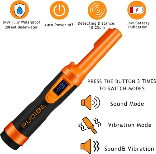 Miniatura 4 de Detector de Metales con Pantalla LCD Totalmente Impermeable Pinpoint Pinpointer - (Tres Modos) Buscador de Localización de Tesoros de 360°