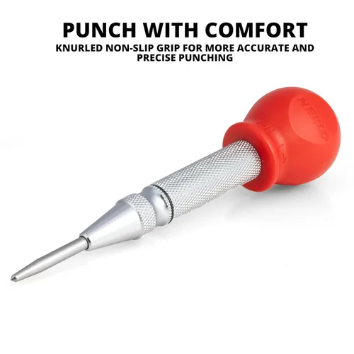 Miniatura 5 de NEIKO 02638A - Punzón central automático de 5 pulgadas para metal, herramienta de perforación central con resorte de impacto ajustable, punzón