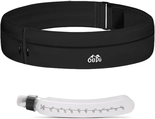 Cinturón delgado para correr con botella de agua, riñonera de entrenamiento para hombres y mujeres, se adapta a teléfonos de 7 pulgadas, cintura
