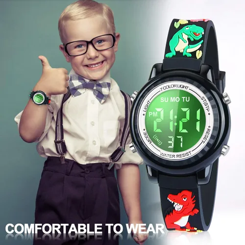 Miniatura 5 de Relojes LED impermeables para niños con alarma, juguetes para niños, regalos para niñas de 3 a 10 años