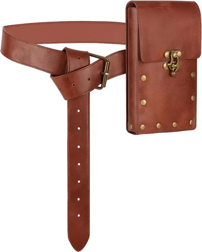 Miniatura 9 de Accesorio de disfraz renacentista, bolsa de cinturón retro, estilo steampunk, medieval, casual, para festivales góticos, cosplay, juegos de Halloween
