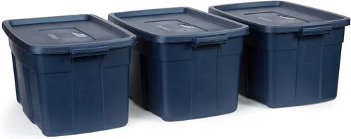 Miniatura 11 de Rubbermaid Roughneck Bolsa de variedad - Hecho en los EE. UU. Color índigo oscuro metálico, resistente contenedor de almacenamiento apilable