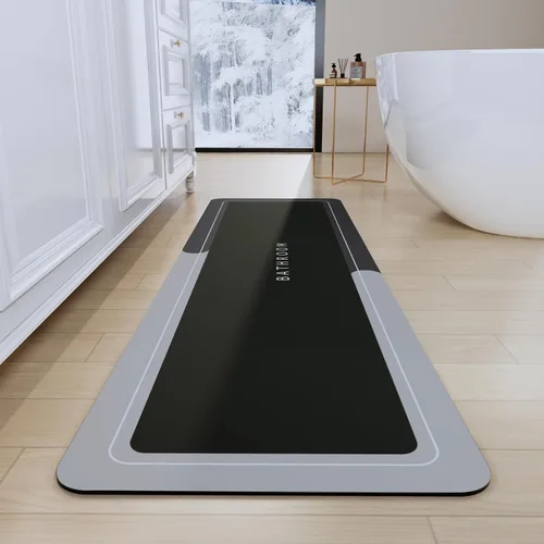 Miniatura 34 de Tapete de baño, tapetes de baño súper absorbentes, antideslizantes, de secado rápido, tapetes de goma fina para piso de baño que caben debajo