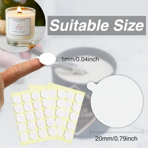 Miniatura 4 de Kit de 240 piezas de fabricación de velas, calcomanías de mecha de vela, suministros para hacer velas, calcomanías de doble cara con la pequeña