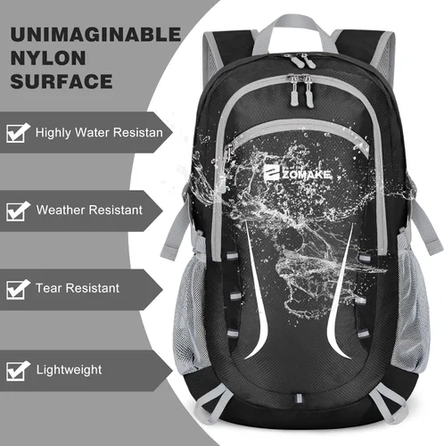 Miniatura 5 de Zomake - Mochila de senderismo plegable resistente al agua, mochila ligera de 40 litros para viajes, mochila plegable Backpacks, Collapsible