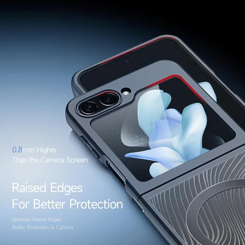 Miniatura 6 de Funda para Galaxy Z Flip 5 (2023), [protector de pantalla integrado] compatible con protección MagSafe a prueba de golpes, funda magnética mate