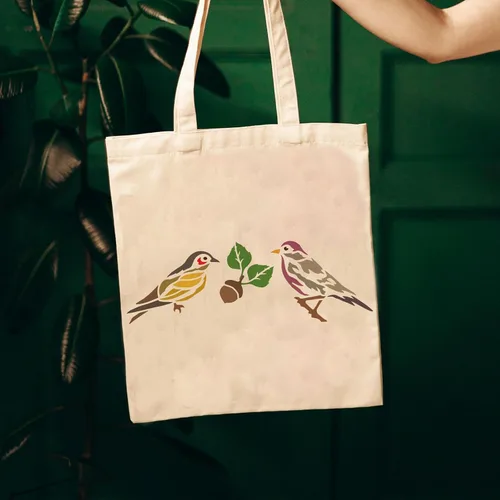 Miniatura 7 de FINGERINSPIRE Plantilla de pájaros para pintar de 11.8 x 11.8 pulgadas, plantillas reutilizables de ramas de árbol de pájaros, plantilla de dibujo
