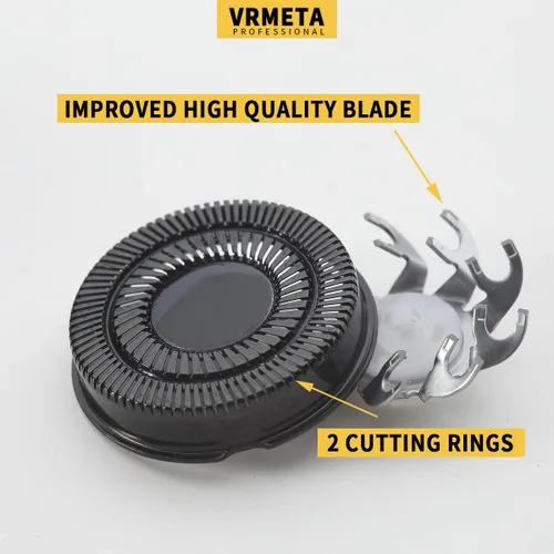 Miniatura 6 de 4 cuchillas de repuesto para cabeza de afeitadora para Skull Pitbull Carver PRO 4 cabezales de repuesto para maquinilla de afeitar eléctrica (negro)