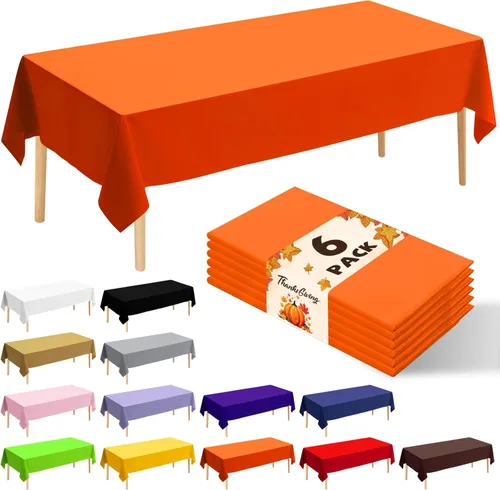 Miniatura 8 de Paquete de 6 manteles de plástico desechables patrióticos de 54 x 108 pulgadas, para fiestas con temática conmemorativa, desechables para mesas de 6