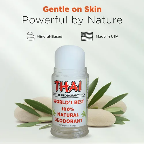Miniatura 5 de Desodorante Thai Crystal Piedra de alumbre de sal mineral natural de potasio Sin perfume, sin aluminio, desodorante hipoalergénico para mujeres