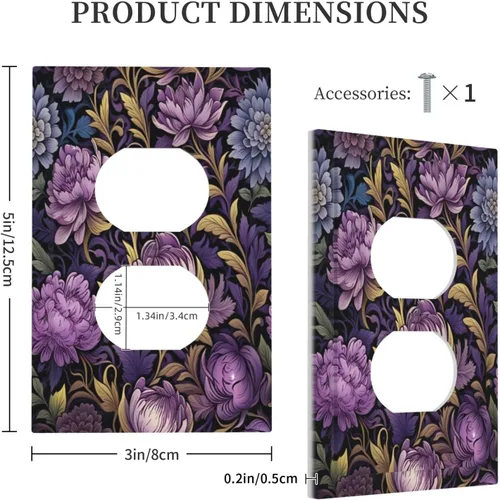 Miniatura 296 de Decorative Outlet Covers Blue Background White Cat Daisy Floral 2-Gang 1-Gang Wall Plate Single Toggle/Rocker Farmhouse Style Light Switch Covers
