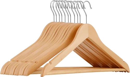 Miniatura 9 de ZENY Perchas de Madera Premium Paquete de 50, Perchas para Abrigos con Gancho Giratorio de 360 Grados, Perchas para Ropa para Trajes, Camisas
