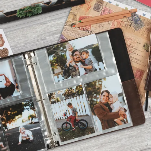 Miniatura 7 de Samsill Paquete de 50 páginas ultra transparentes de 4 x 6 pulgadas para carpeta de 3 anillas, formato mixto, fundas de fotos archivales, soportes
