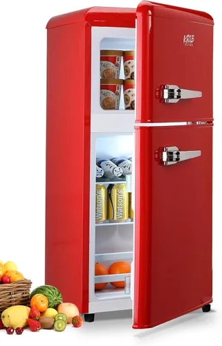 Miniatura 7 de KRIB BLING - Refrigerador con congelador, mini refrigerador de 3.5 pies cúbicos, Lock Fresh, termostato ajustable de 7 niveles para dormitorio, bar