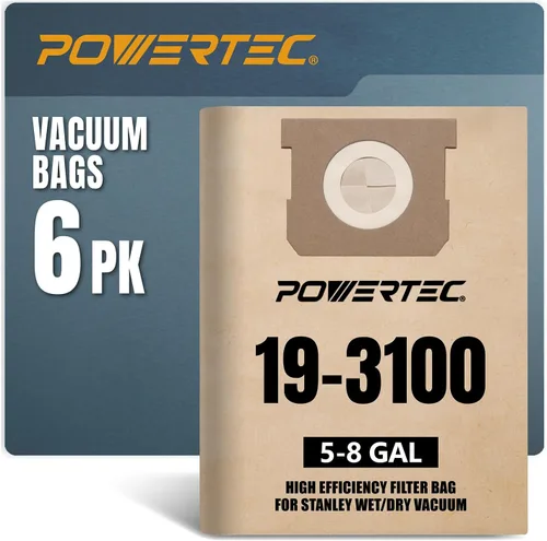 Miniatura 12 de POWERTEC 25-1238 Bolsas para aspiradora Stanley de 4 galones para aspiradora Stanley en seco y húmedo, bolsas de repuesto para aspiradoras Stanley