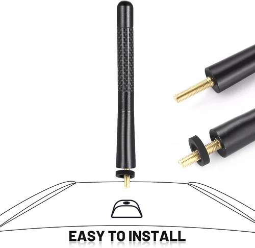 Miniatura 5 de Anina Antena de fibra de carbono de 4.7 pulgadas para Nissan Pathfinder Rogue 350Z 370Z Murano AM FM Radio Stubby 1998-2022 Mástil aéreo