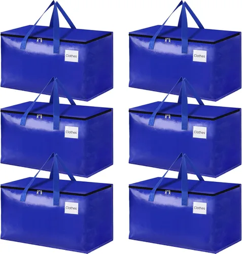 Miniatura 9 de HomeHacks Bolsas de Mudanza Resistentes con Cremalleras Fuertes y Asas, Bolsas de Mudanza Plegables, Contenedores de Almacenamiento para Embalaje