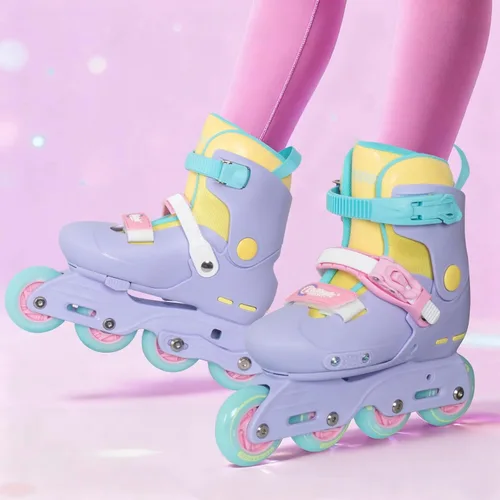 Miniatura 3 de Nattork Patines en línea para niñas, niños, adolescentes, niños de 4 a 16 años, 4 tamaños, cuchillas ajustables para cumpleaños en interiores