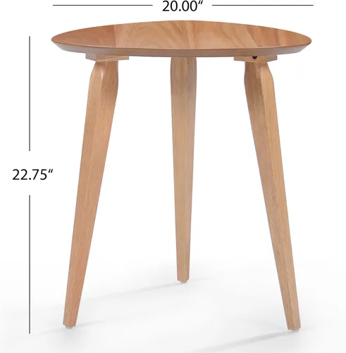 Miniatura 2 de Christopher Knight Home Hoyt - Mesa auxiliar de madera, acabado natural