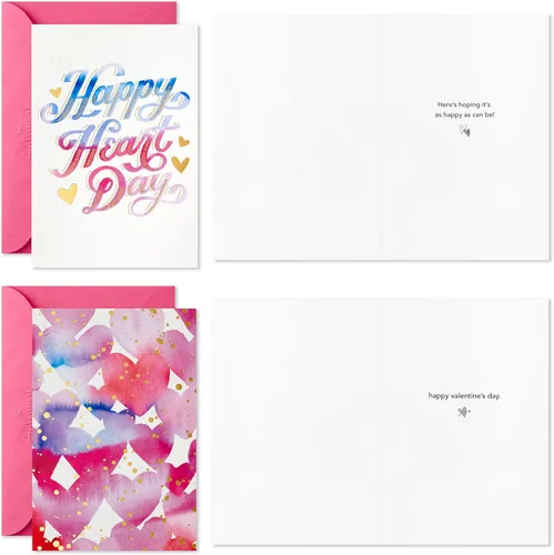 Miniatura 5 de Hallmark Surtido de tarjetas del día de San Valentín, lámina dorada y acuarela (36 tarjetas y sobres)