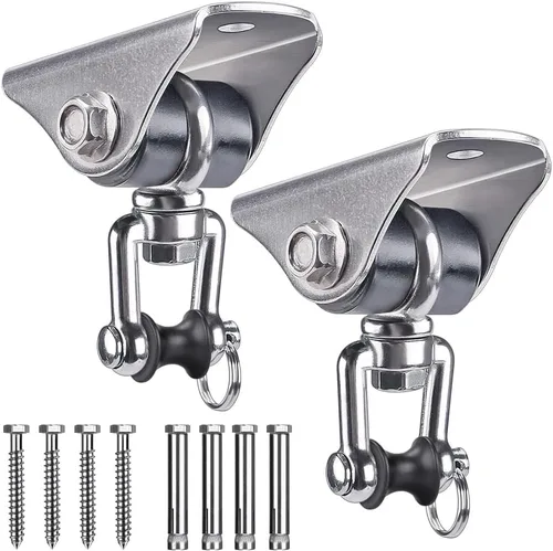 Miniatura 15 de SELEWARE Colgador de columpio de acero inoxidable resistente para techo Montaje en techo con giro libre Gancho de columpio Kit de accesorios