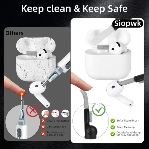 Miniatura 4 de Funda para AirPods 4 con kit de limpieza, [brilla en la oscuridad] Funda de silicona suave para Apple AirPods de 4ª generación, divertidas fundas