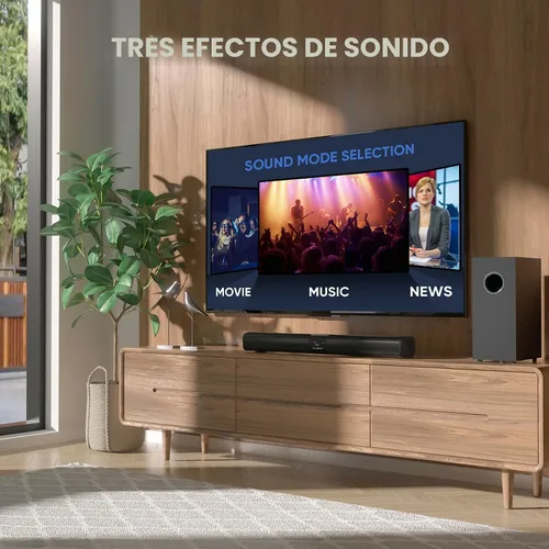 Miniatura 4 de Barra de Sonido Saiyin para Smart TV con Subwoofer de 5.25 Pulgadas, Barra de Sonido de 24 Pulgadas de 100W para TV, Barra de Sonido para TV