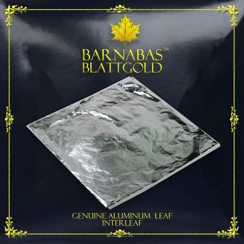 Miniatura 14 de Barnabas Blattgold Hoja de oro de imitación, hojas sueltas [25 hojas, 5.5 pulgadas], hoja de lámina de metal para pintura, arte y manualidades