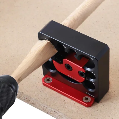 Miniatura 5 de Kit de plantillas para hacer clavijas, 8 piezas, métrica ajustable de 0.39 a 0.78 pulgadas, aleación de aluminio, taladro eléctrico de fresado