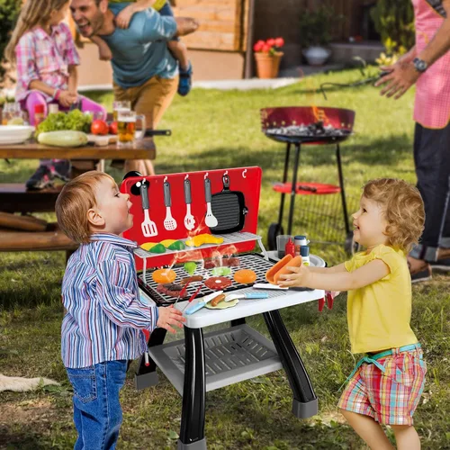 Miniatura 2 de Juego de juguetes de cocina de 35 piezas, juego de parrilla de juguete para BBQ, juego de juguetes de cocina, juego de pequeño chef, juego de Negro
