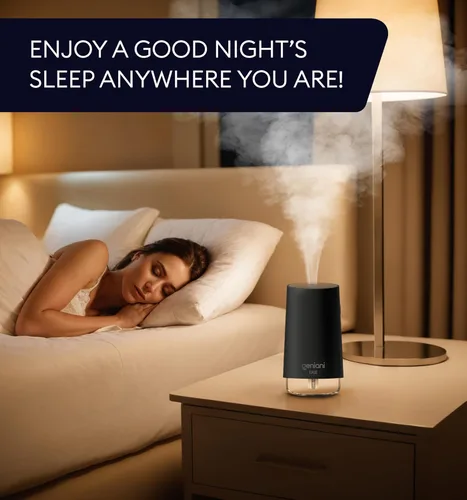 Miniatura 5 de GENIANI Humidificador portátil pequeño de niebla fría, alimentado por USB (no recargable), humidificador de escritorio compacto para plantas