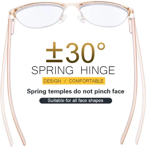 Miniatura 6 de Gafas de lectura progresivas multifocal, con bisagra de resorte, bloqueo de luz azul, multifocal, sin línea, para mujeres y hombres