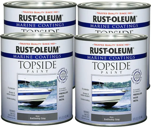 Miniatura 29 de Rust-Oleum 207005 Pintura para cubierta marina Marine Coatings, cuarto de galón, color gris acorazado
