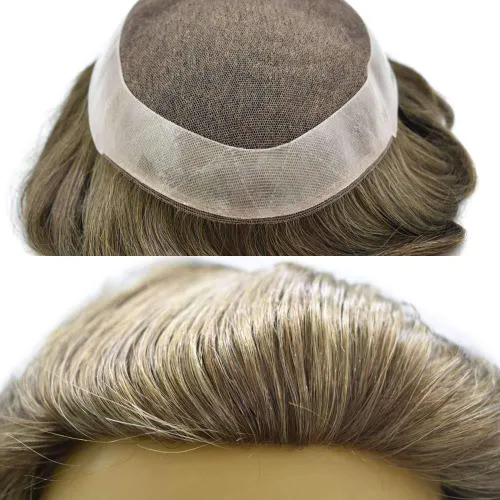 Toupee de cabello humano para hombre, con base de encaje suizo, sistema de reemplazo de cabello, piezas de cabello, sistema de cabello de encaje