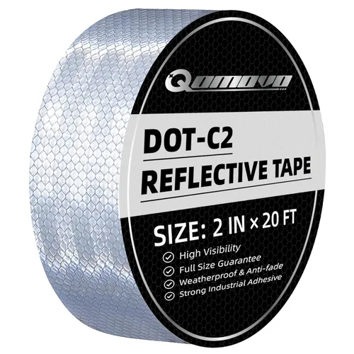 Miniatura 11 de Cinta reflectante de alta visibilidad roja DOT-C2 de 2 pulgadas x 75 pies, cinta de advertencia de seguridad, cinta de visibilidad, cinta adhesiva