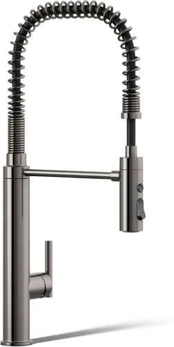 Miniatura 20 de KOHLER 24982-BL Purist - Grifo de cocina de preenjuague de estilo comercial con cabezal rociador de 3 funciones, grifo para fregadero de cocina