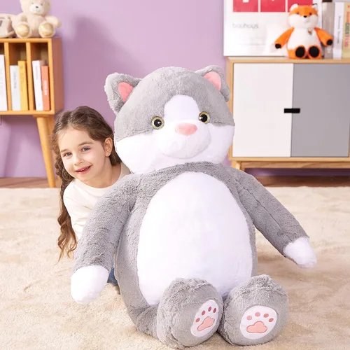 Miniatura 3 de IKASA Juguete de Peluche de Gato Gigante, Gatito Grande Lindo de 30", Juguetes Suaves Jumbo Enormes, Peluche Esponjoso Gordito de Gran
