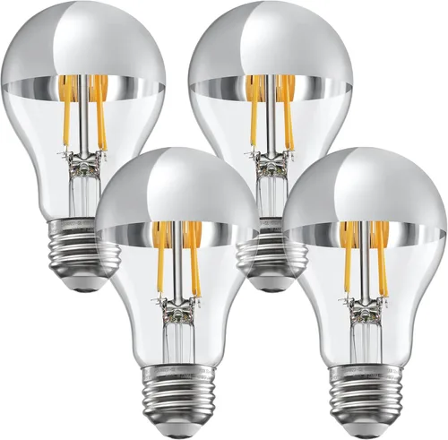 Miniatura 9 de TORCHSTAR Bombilla de luz media cromada regulable, 4.5 W (40 W equivalente), bombillas LED antirreflejos, certificación UL, bombilla sumergida