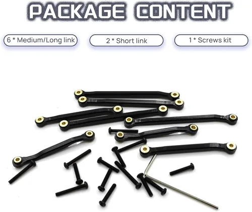 Miniatura 7 de Enlaces de chasis de alta liquidación Enlaces de suspensión Enlaces de aluminio CNC Set para TRX4M 1/18 piezas de actualización (negro)